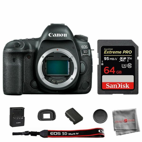 Canon EOS 5D Mark IV Digital SLR Camera Body with SanDisk 64GB SDHC Memory Card Kit Online Sale