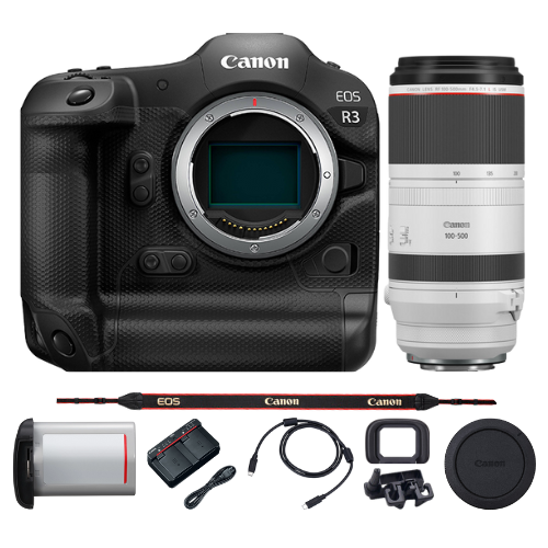 Canon EOS R3 Mirrorless Camera with RF 100-500mm f 4.5-7.1L IS USM Lens Discount