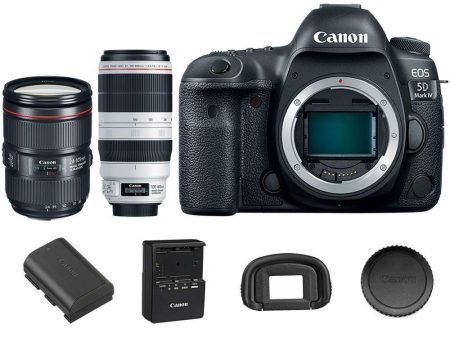 Canon 5D Mark IV EOS DSLR Camera with 24-105mm f 4L IS II USM + 100-400mm USM II Fashion