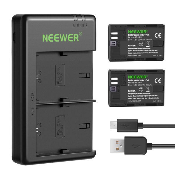 NEEWER LP-E6NH R6 II 2250mAh Replacement Li-Ion Battery Set For Canon on Sale