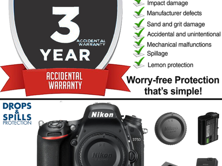 Nikon D750 24.3 MP Digital Camera Body w  3yr Accidental Warranty For Discount