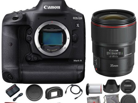 Canon EOS-1D X Mark III DSLR Camera with EF 35mm f 1.4L II USM Lens Supply