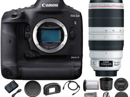 Canon EOS-1D X Mark III DSLR Camera with EF 100-400mm f 4.5-5.6L IS II USM Lens For Discount