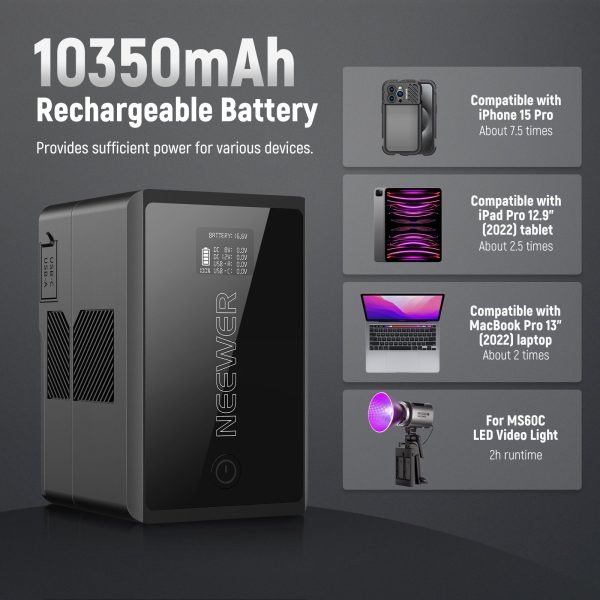 NEEWER V Mount Battery PS150E 10350mAh 150Wh 100W PD Fast Charge | Pre-order Online Hot Sale