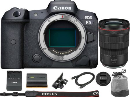 Canon EOS R5 Mirrorless Digital Camera with Canon RF 15-35mm f 2.8L IS USM Lens Fashion