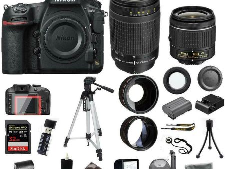 Nikon D850 DSLR Camera + 4 Lens Kit: 18-55mm VR + 70-300mm + 32GB Kit Online Hot Sale