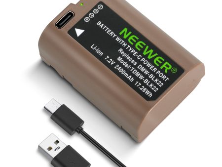 NEEWER 2400mAh DMW-BLK22 Replacement Battery For Lumix Cameras Supply