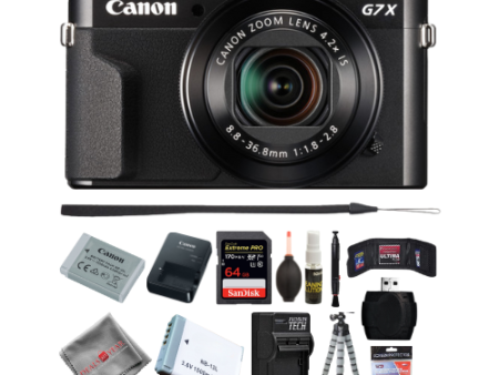 Canon PowerShot G7 X Mark II Digital Camera - Black - 64GB Accessory PKG For Cheap