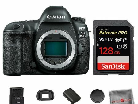 Canon EOS 5D Mark IV Digital SLR Camera Body with SanDisk 128GB SDHC Memory Card Kit Online Sale