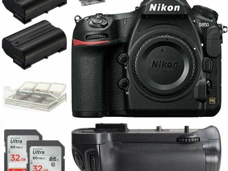 Nikon D850 45.7MP DSLR Camera Body + Battery Grip + 32GB Accessory Bundle New Discount