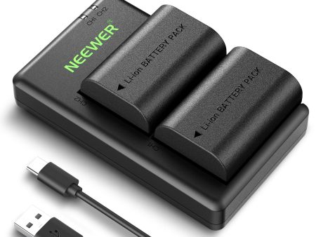 NEEWER 2 Pack 2400mAh LP-E6P LP-E6NH Replacement Batteries & USB Dual Charger Hot on Sale