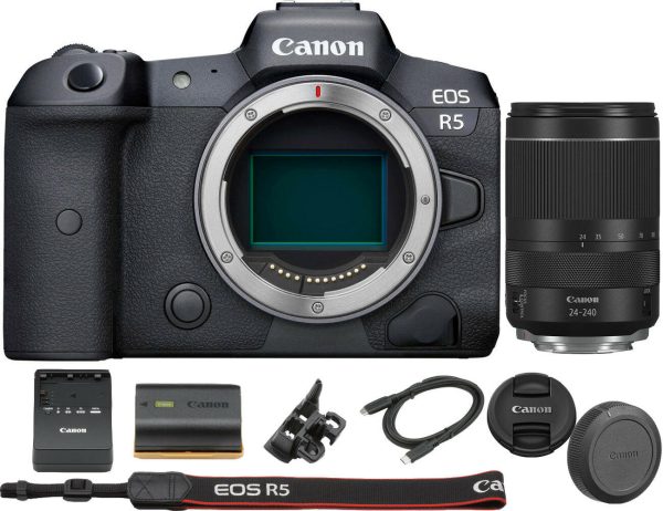 Canon EOS R5 Mirrorless Digital Camera with Canon RF 24-240mm f 4-6.3 IS USM Lens Online now