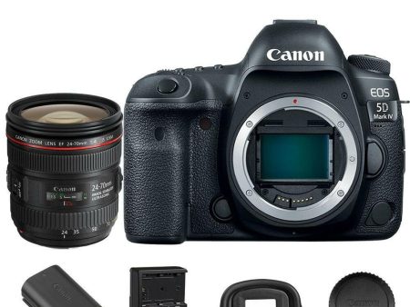 Canon 5D Mark IV EOS DSLR Camera with 24-70mm f 4L IS USM Lens on Sale