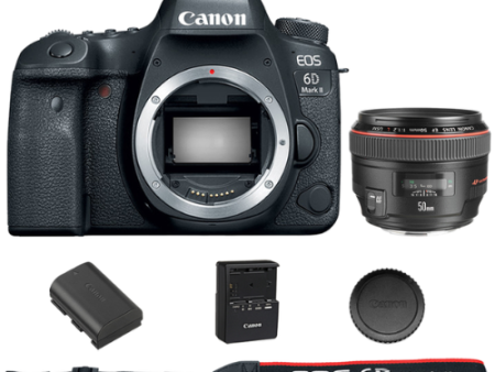 Canon EOS 6D Mark II DSLR Camera Body with EF 50mm f 1.2L USM Lens Supply