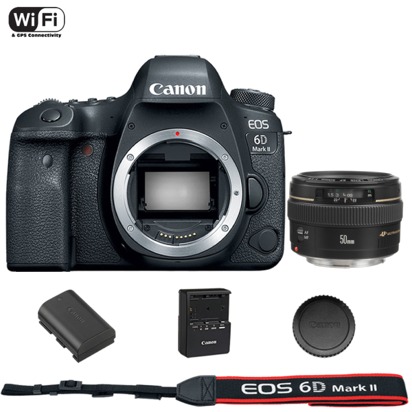 Canon EOS 6D Mark II DSLR Camera Body with EF 50mm f 1.4 USM Lens Online Hot Sale