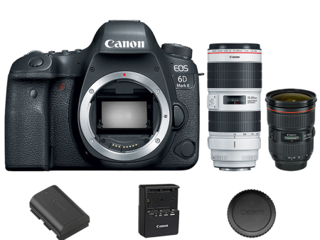 Canon EOS 6D Mark II DSLR Camera Body with 24-70mm f 2.8L II + 70-200mm 2.8L IS III Lens Sale