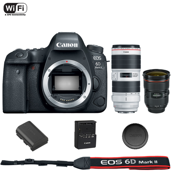 Canon EOS 6D Mark II DSLR Camera Body with 24-70mm f 2.8L II + 70-200mm 2.8L IS III Lens Sale