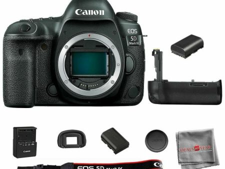 Canon EOS 5D Mark IV DSLR Camera Body with Battery Grip & Extra Battery Pack Sale