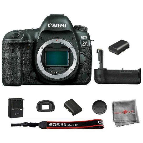 Canon EOS 5D Mark IV DSLR Camera Body with Battery Grip & Extra Battery Pack Sale