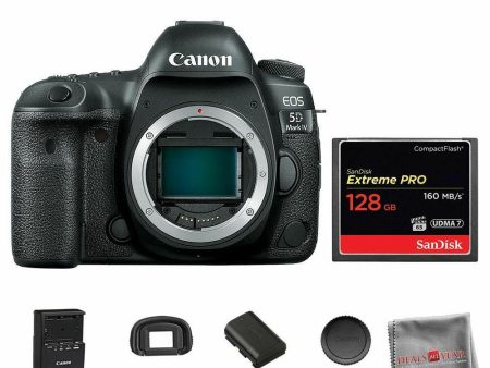 Canon EOS 5D Mark IV Digital SLR Camera Body with SanDisk 128GB CF Memory Card Kit For Cheap