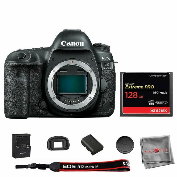 Canon EOS 5D Mark IV Digital SLR Camera Body with SanDisk 128GB CF Memory Card Kit For Cheap