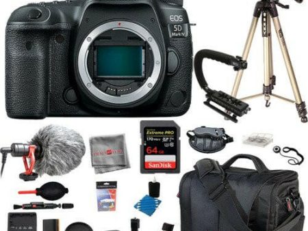 Canon EOS 5D Mark IV Camera Body Pro Bundle 64GB Mic Tripod Bag Kit For Cheap