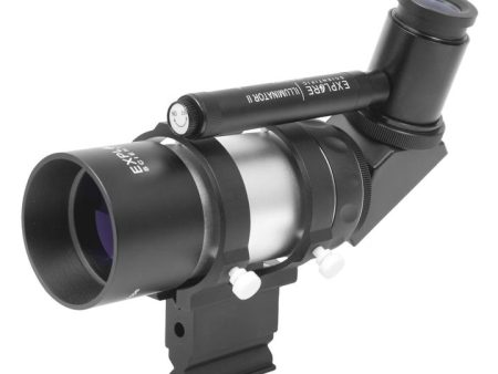 8x50 Polar Illuminated Erect Image Silver Right Angle Finder Scope with NEW long battery life Illuminator For Discount