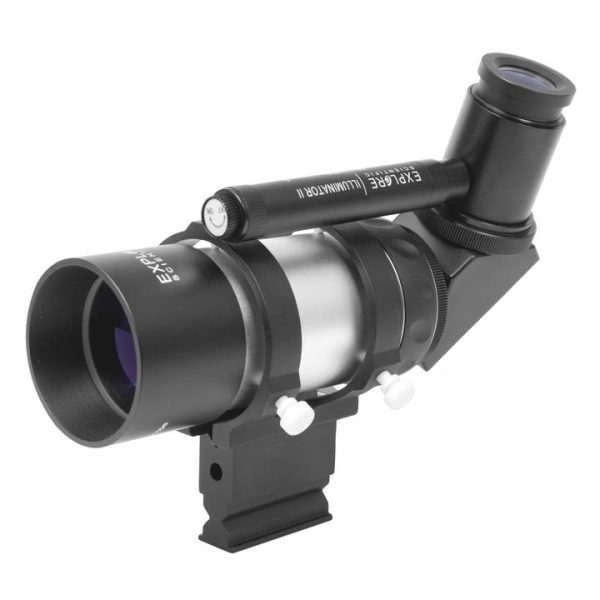 8x50 Polar Illuminated Erect Image Silver Right Angle Finder Scope with NEW long battery life Illuminator For Discount