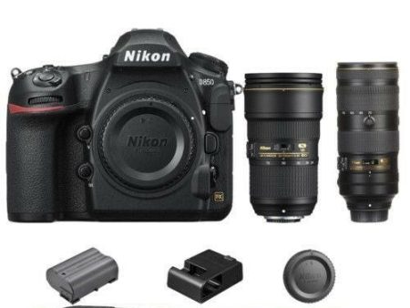 Nikon D850 Camera Body + 24-70mm f 2.8E ED VR + 70-200mm f 2.8E FL ED VR Lens Hot on Sale