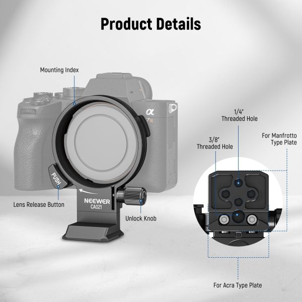 NEEWER CA021 Rotatable Collar Mount Plate Hot on Sale